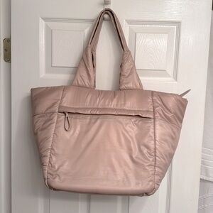 caraa Blush Pink Puffer Travel Tote